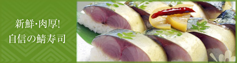 新鮮・肉厚自信の鯖寿司